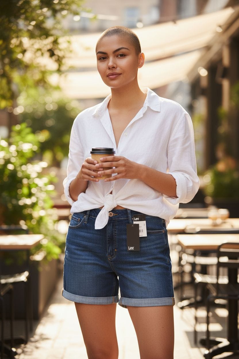 Women Lee Blue shorts